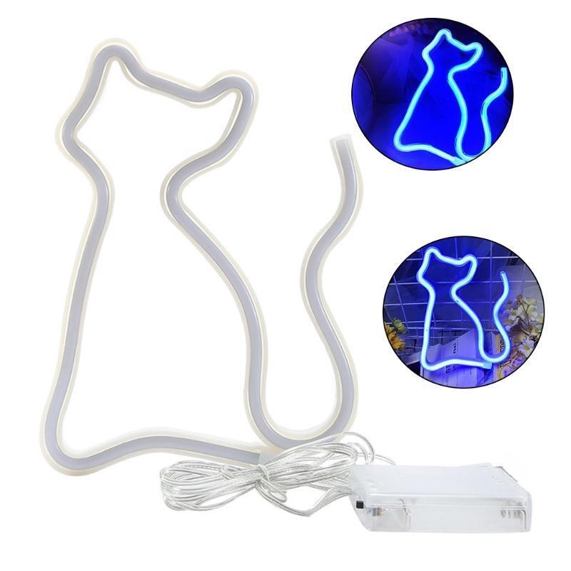 Cat Neon Sign Night Light Art Decorative Lights Wall Decor for Kids Room Party