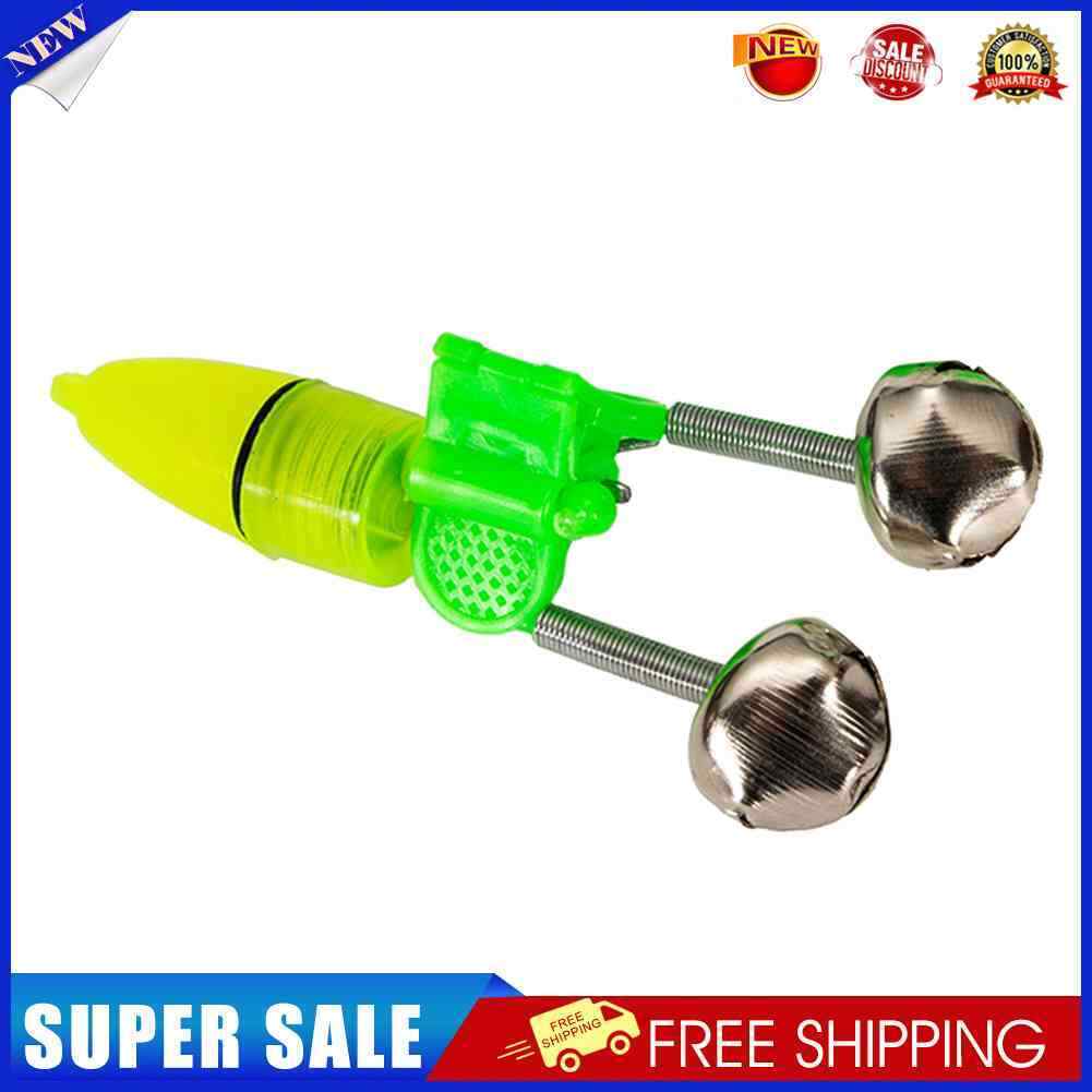 10pcs Night Fishing Rod Bite Alarm Light Bells Ring Indicator (Light Green)