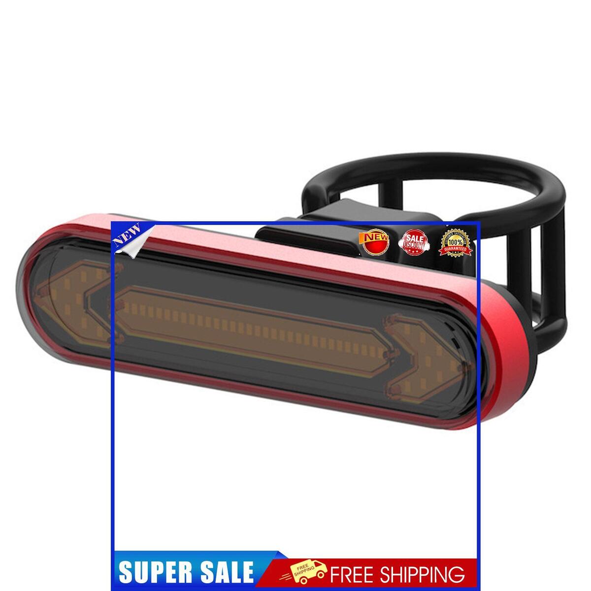 Bicycle Turn Signal Taillight Rechargeable Remote Control Rear Light (Red)