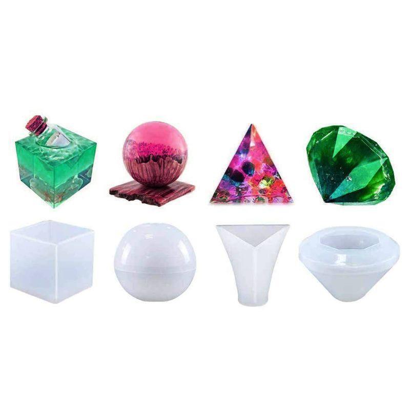 10 Shapes Dice Fillet Square Triangle Dice Mold Dice Digital Game Silicone Mould