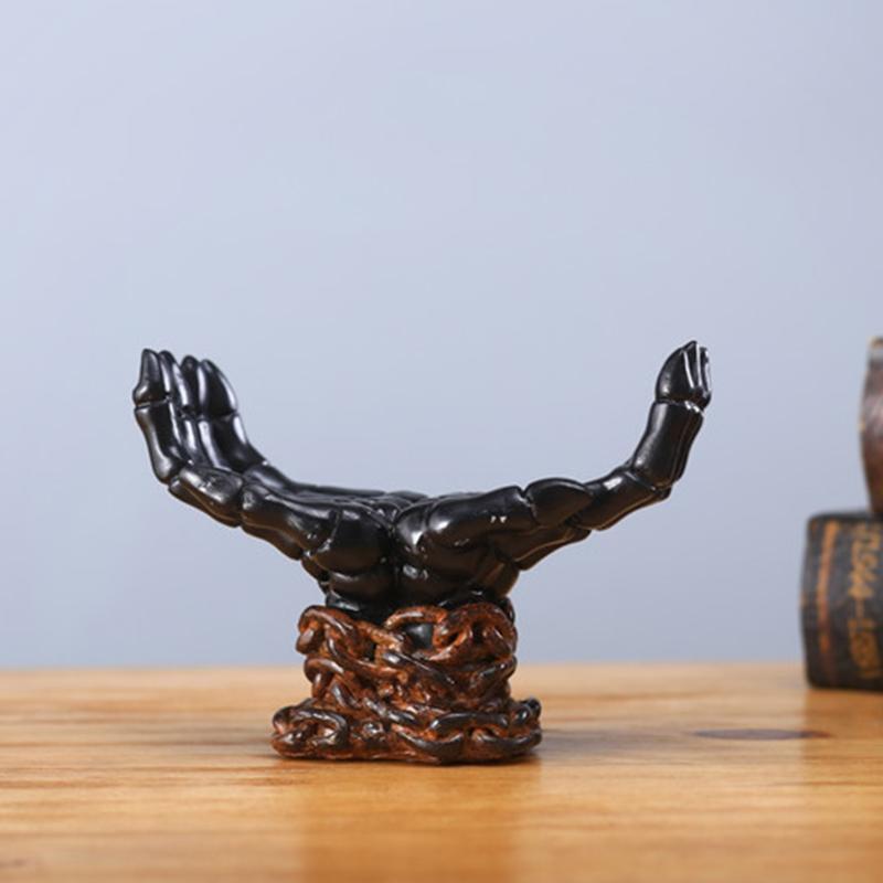 Palm Decorative Candle Holder Creative Gassho Candlestick Candles Tray Decor