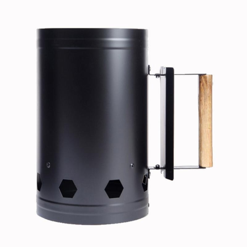 Fast Fire Starter Bucket Stainless Steel Ignition Charcoal Barrel Outdoor BBQ
