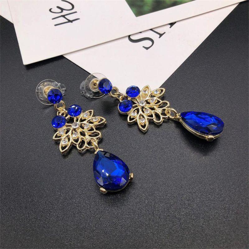 Blue Bride Crown Hair Triple Wedding Garment Jewelry for Women