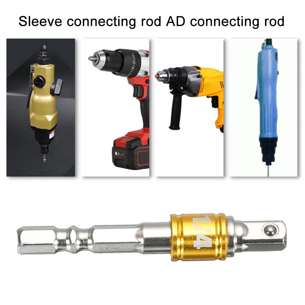 3pcs Socket Adapter 1/4 3/8 1/2 inch Nut Driver Socket Impact Hex Shank Bar