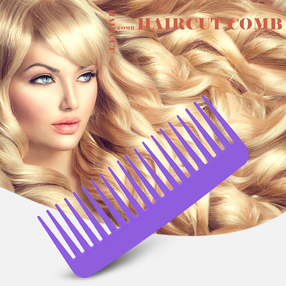 Smooth Comb Portable Wide Tooth Hairdressing Comb Pro Flat Comb (Purple)