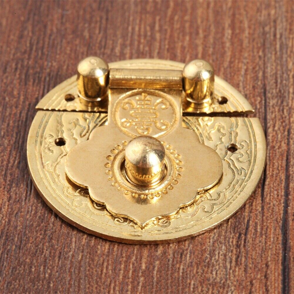 Small Classic Jewely Wooden Box Lock Latch 6 Nails 36mm/1.42" Chinese Tradition