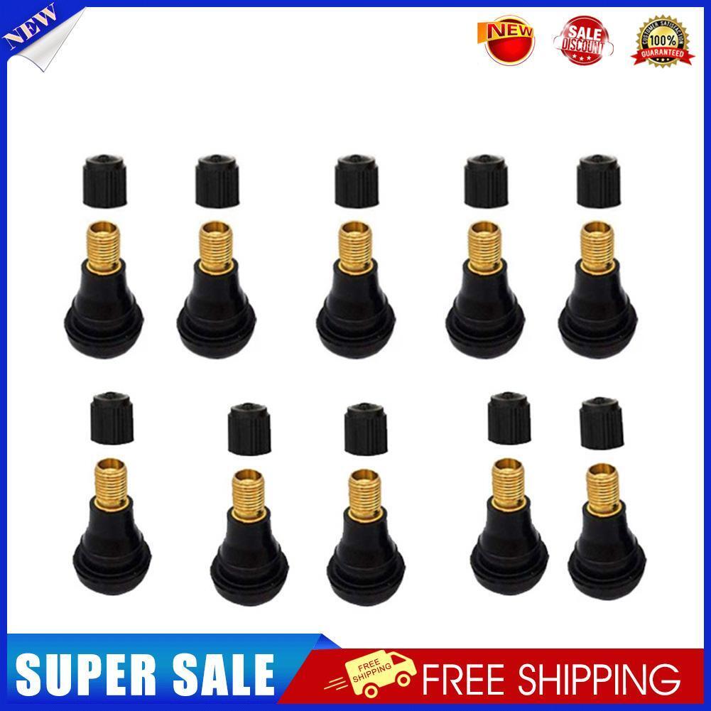 10pcs TR412 Tubeless Tire Valves Snap-in Valve Stems for Car Motorcycle