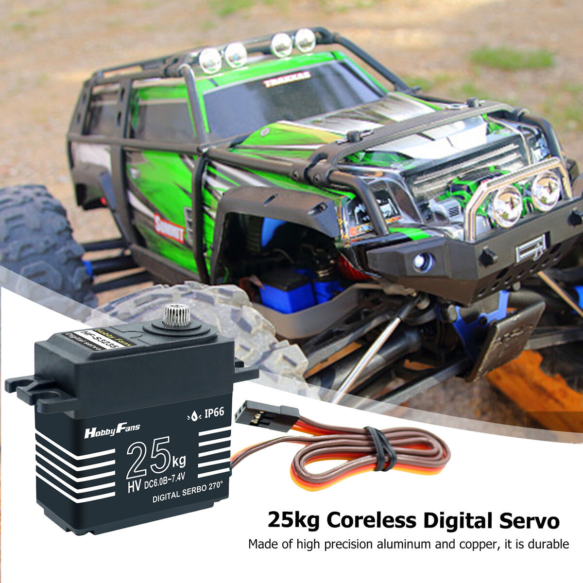 25kg Metal Gear Waterproof Digital Servo Kit for RC Crawler Car Robot Black