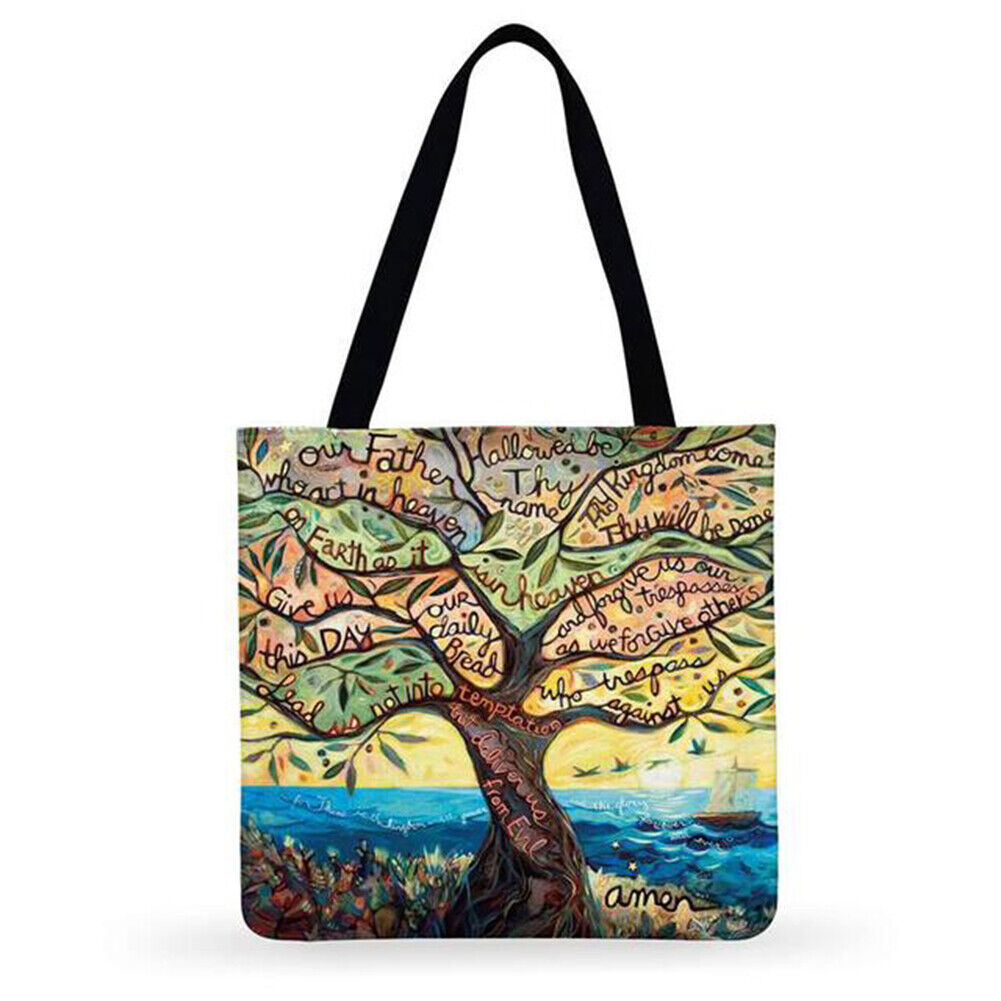 cartoon tree Printed Shoulder Shopping Bag Casual Large Tote Handbag