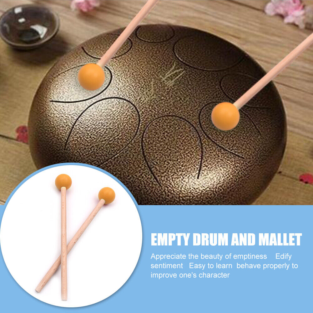 1 Pair Tongue Drum Mallet Marimba Percussion Instrument Drumstick (Yellow)