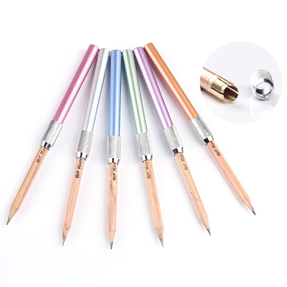 Metal Single Head Pencil Extender Holder Sketch School Office Write Tool