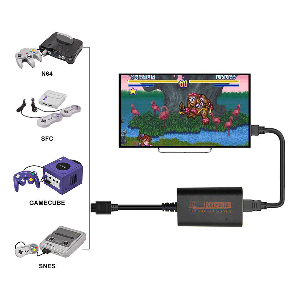 For NGC/N64/SNES/SFC to HDMI-compatible Converter Game Console Adapter (01)