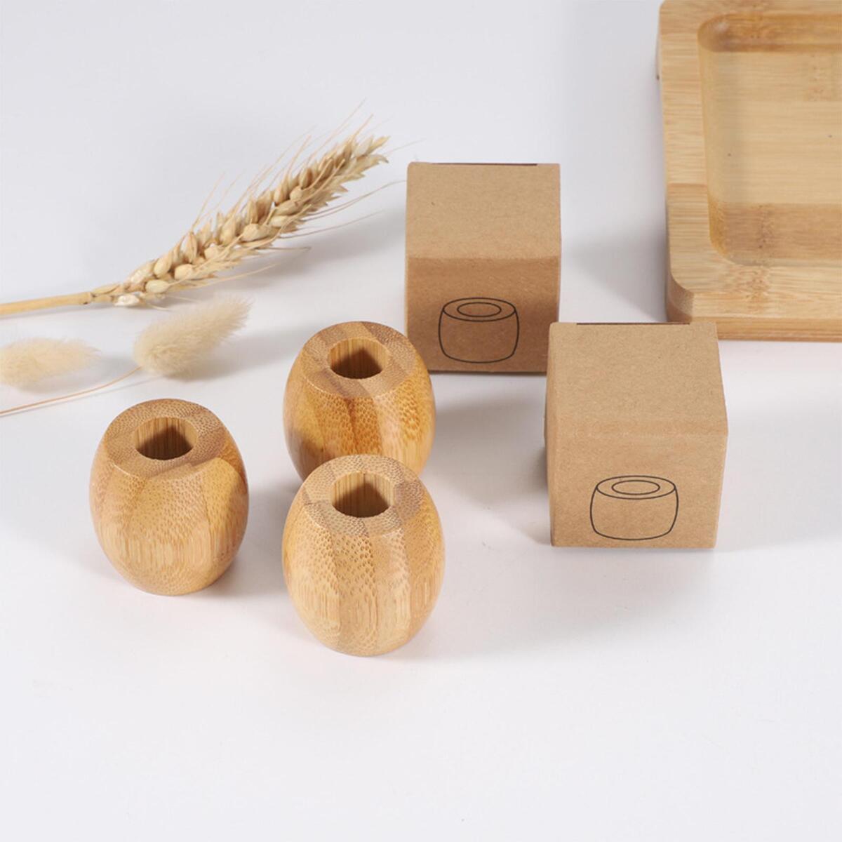 Multifunctional Bamboo Toothbrush Holder Wood Single Stands for Brushes
