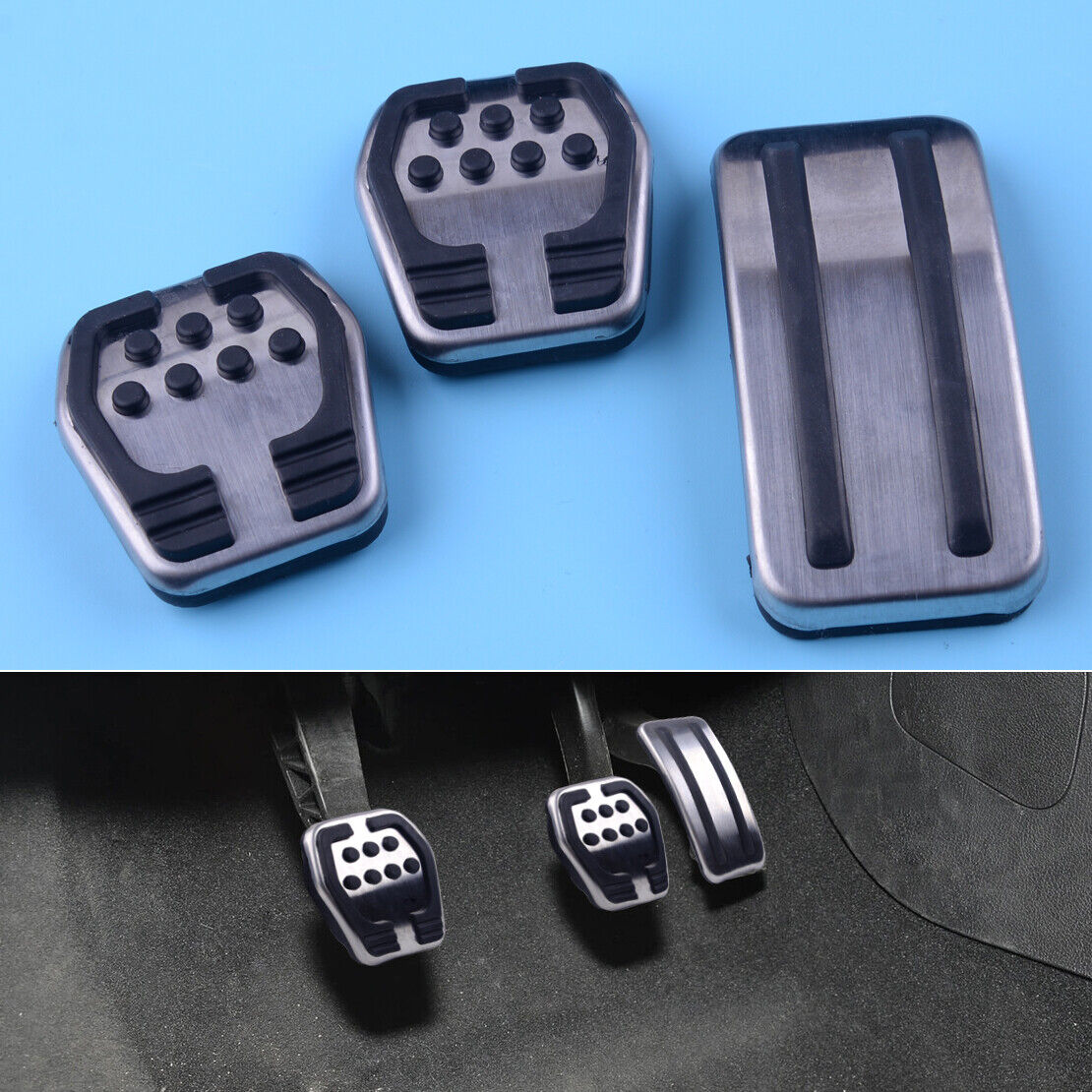 Brake Accelerator Clutch Pedal Covers Pad Set Fit for Ford Focus 2 MK2