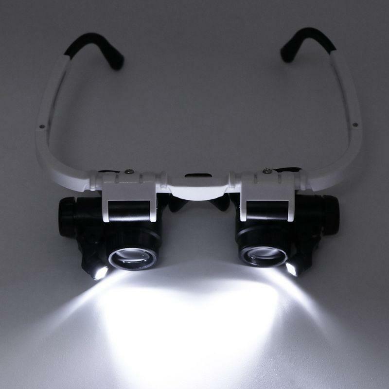 8X 23X Headband Magnifying Glas w/ 2 LED Lights Dual-Lens Eye Loupe Magnifier