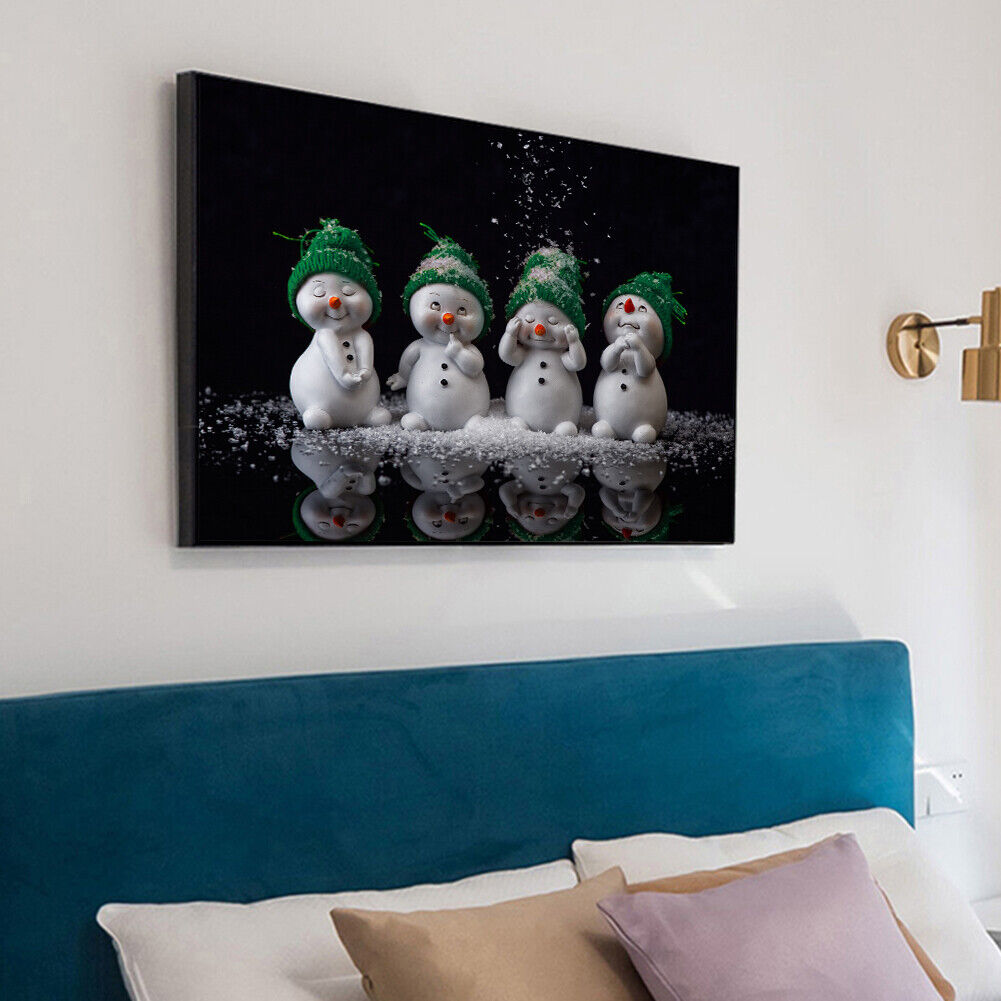 Cute Snowman 5D DIY Full Round Diamond Painting Mosaic Art Decor Beadwork