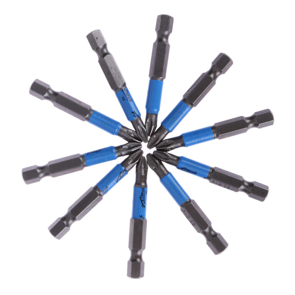 10 PC 1/4" Hex Magnetic Non Anti Slip Long Reach Electric Screwdriver PH2