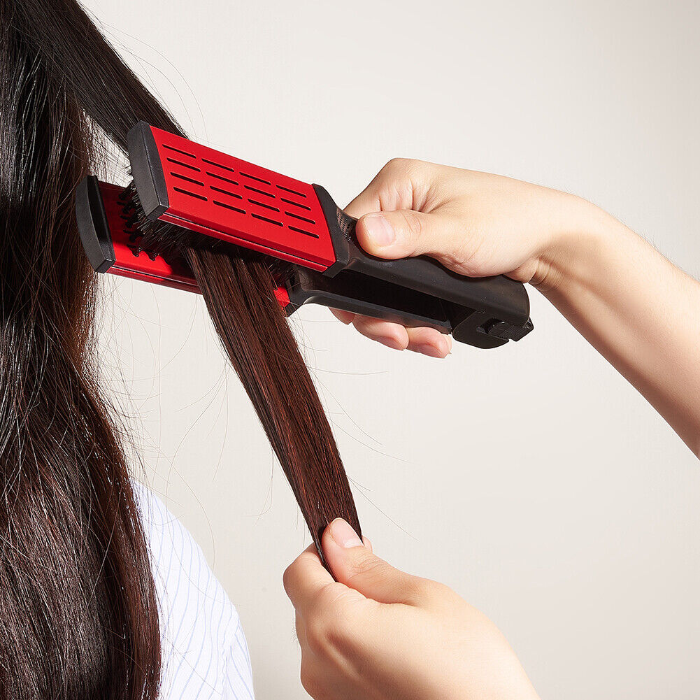 Straight Hair Comb V-Shaped Splint Comb Bristle Hair Straightening (Red)