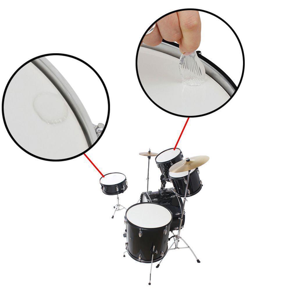 6pcs/set Silicon Gel Snare Drum Mute Pads Transparent Drum Damper Mufflers
