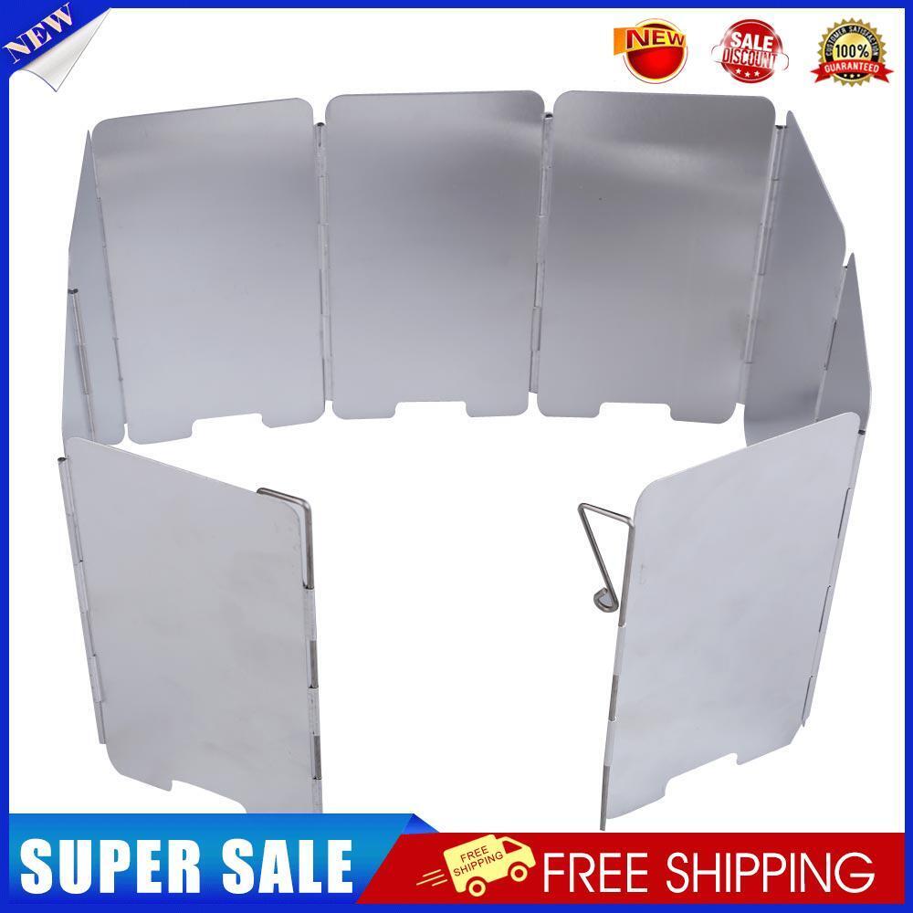 9-plates Foldable Camping Stove Wind Shield Screen Cookout Picnic Windbreak