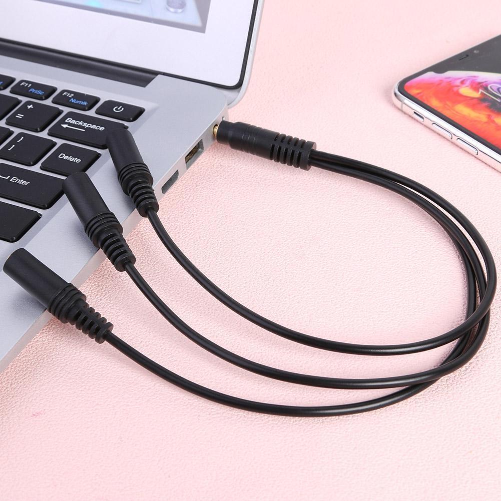 3.5mm 4-Pole Plug to 3 Way Stereo Audio Headphone Splitter Adapter Cable
