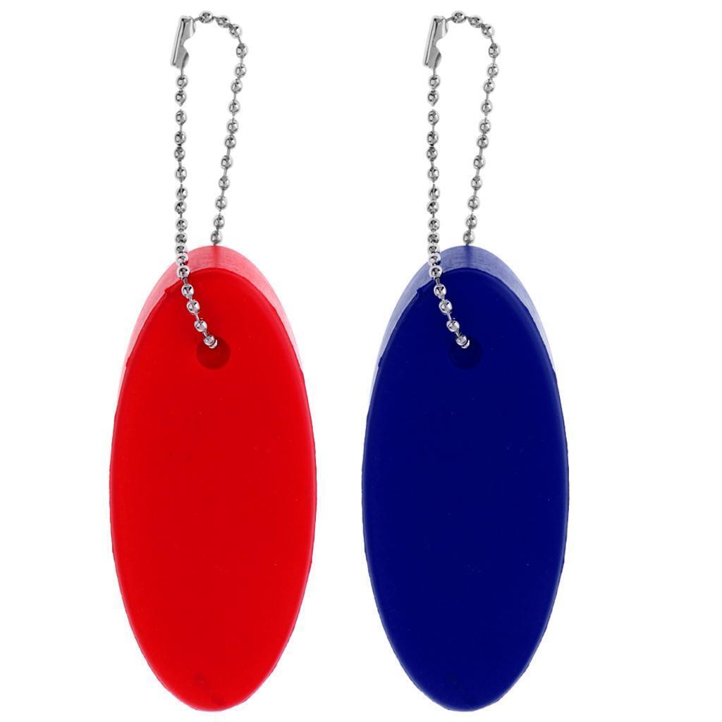 2PCS Water Sports Foam Floating Oval Keychains Keyrings Water Key Float Buoy