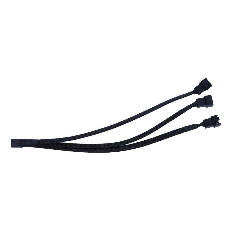 1PC 1 To 3 Way Splitter Black Sleeved 4-Pin PWM Connector Fan Extension Cable