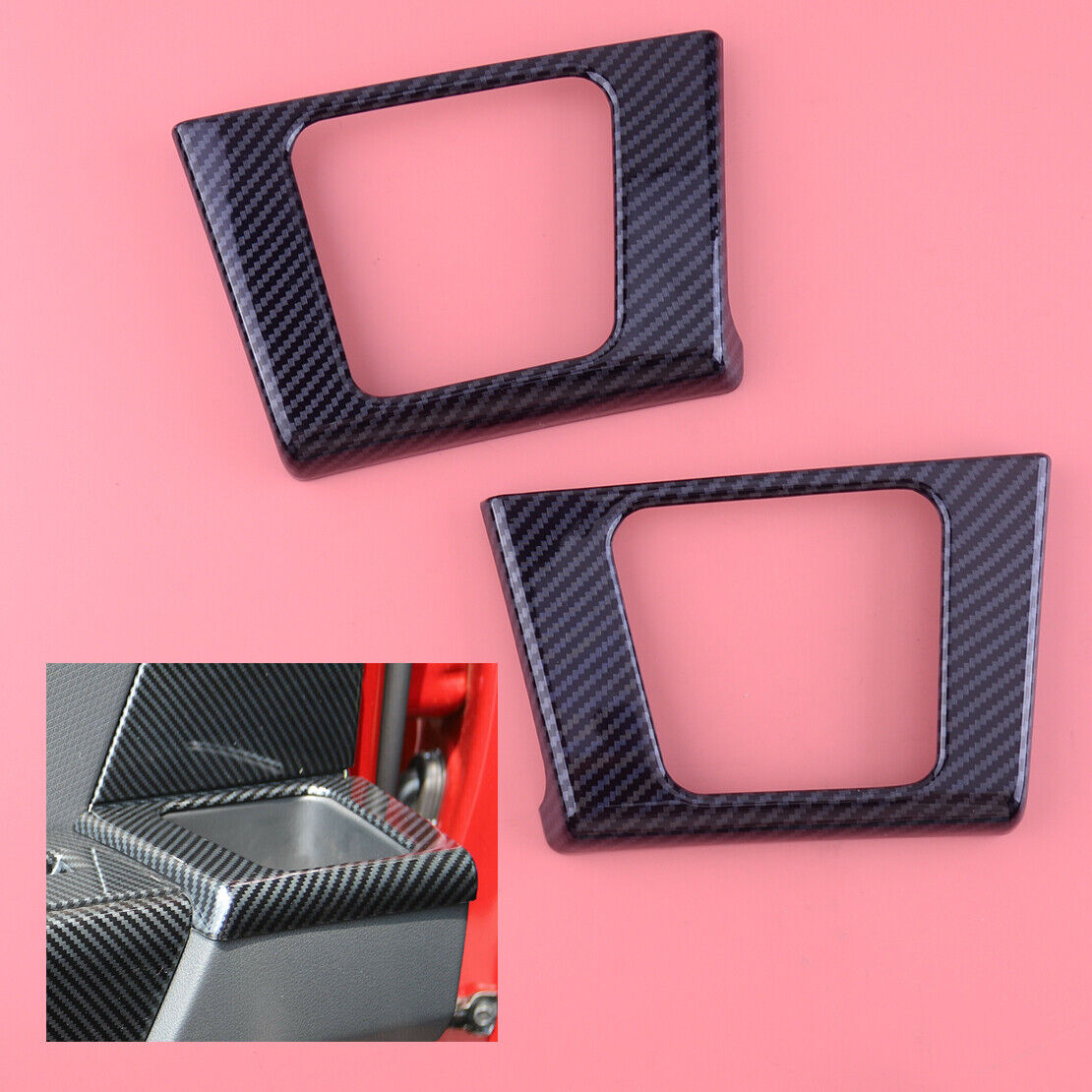 2x Rear Door Handle Cup Holder Panel Cover Trim Fit for Ford F-150 2021-2022