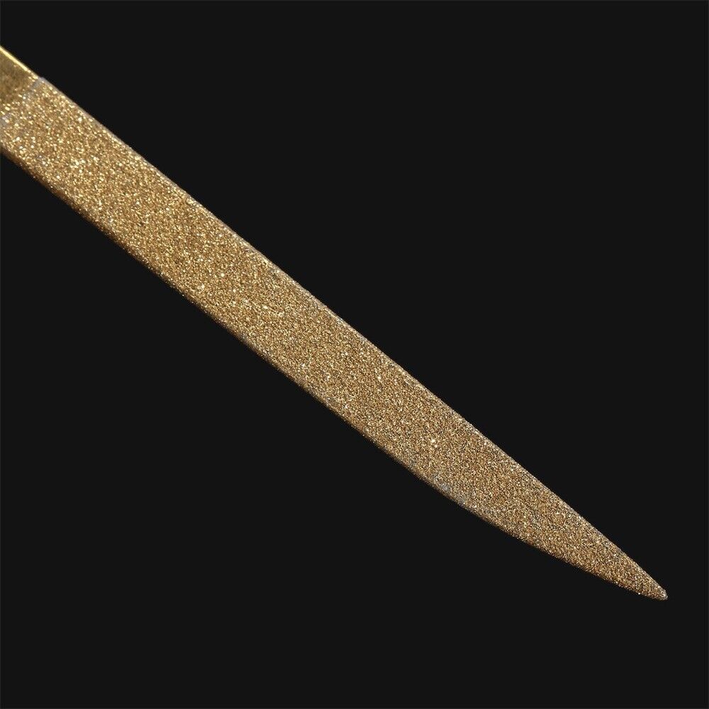 10Pcs Grit 120# Needle File 3x140mm Titanium Diamond Coated Carving Shaping Tool