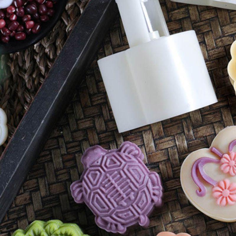 Moon Cake Mold for Mid-Autumn 50g Turtle Cookie Cutter Stamp DIY Green Bean Mold