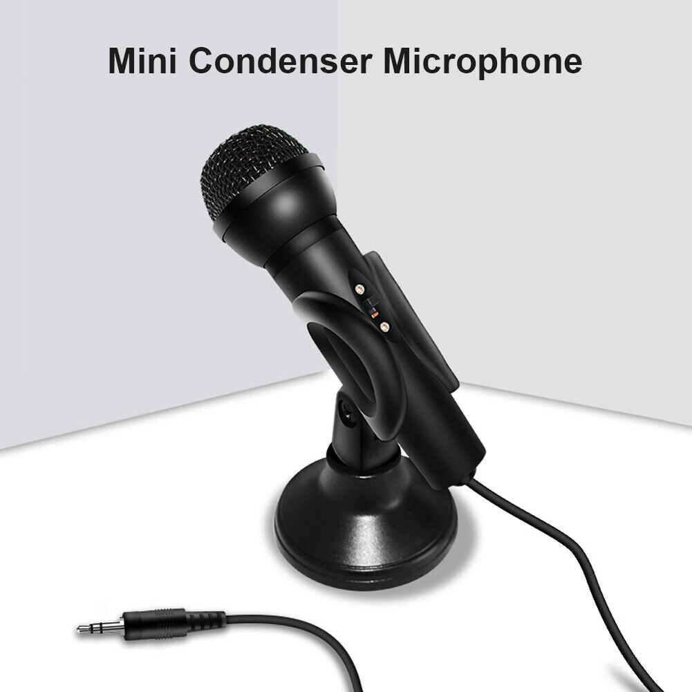 MB-M02 Portable Mini Wired Cardioid Microphones with Stand for Phone Laptop