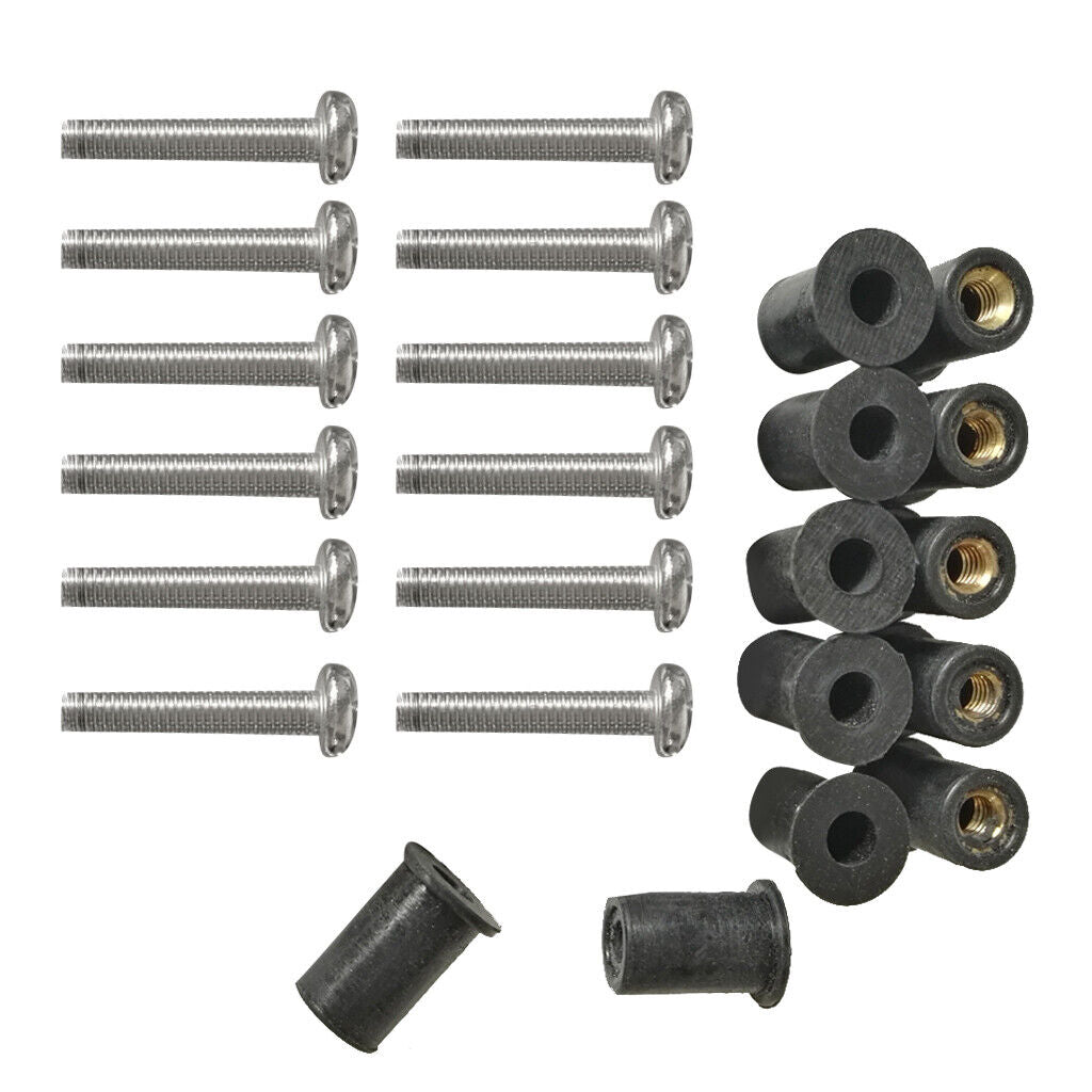 12 Pieces M6 Metric Rubber  Kit Screws Windscreen Fastener