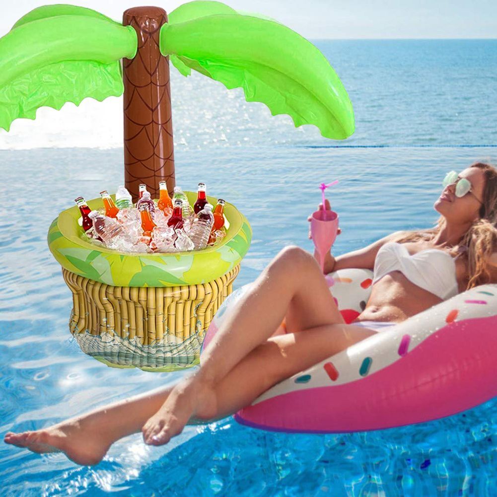 Drink Container Ice Bucket Coconut Tree Drinking Cooler Inflatable Pool Float