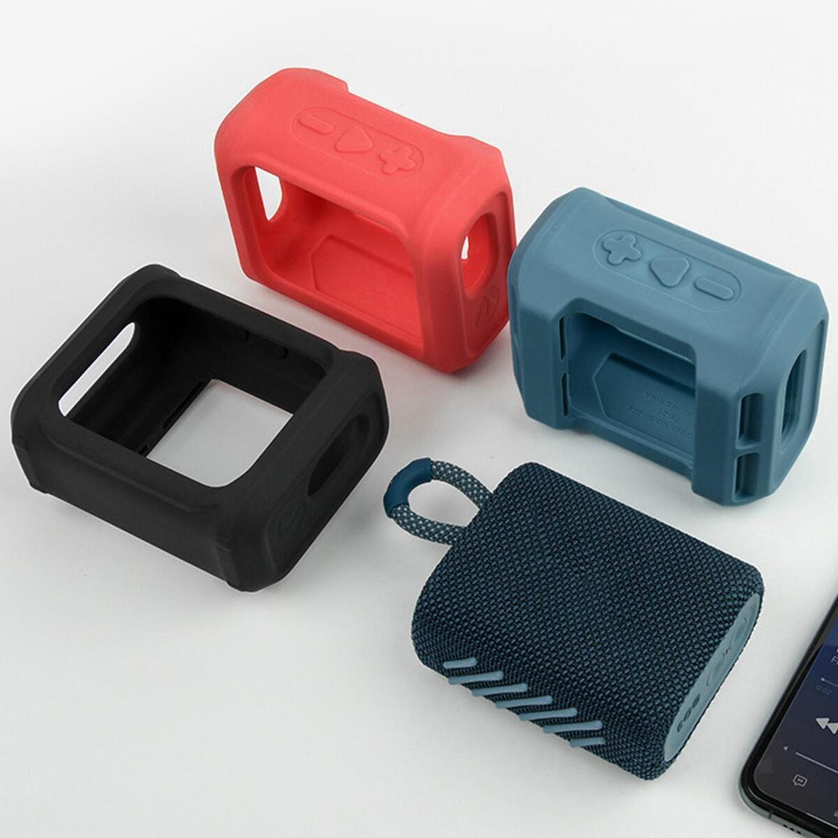 Blue Silicone Case Sleeve Cover for JBL Go 3 Portable Speaker Waterproof
