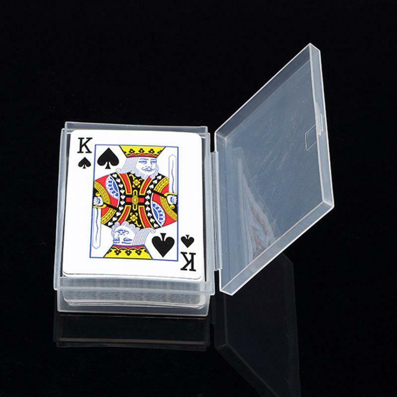 2pcs Transparent Plastic Box Playing Cards Container Poker Card Storage Case