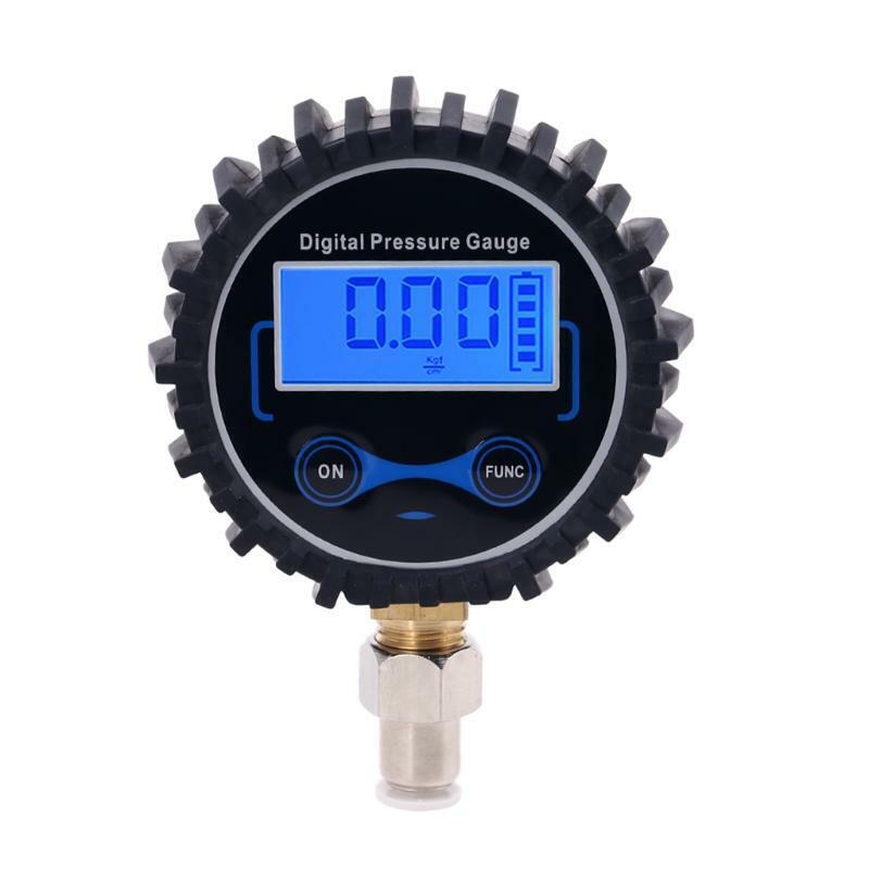 Digital Pressure Gauge with Straight Plug fitting 6mm OD Hose Tube Connector