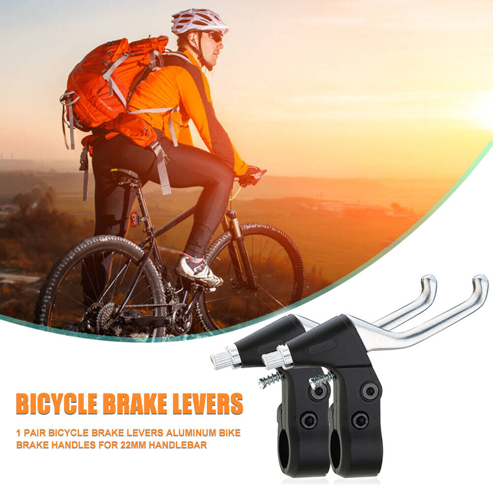1 Pair Bicycle Brake Levers Aluminum Bike Brake Handles for 22mm Handlebar
