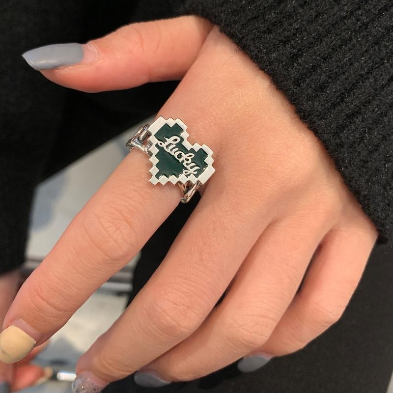 Lovely Cute Finger Ring Adjustable Open Rings Mosaic Heart Finger Band Ring