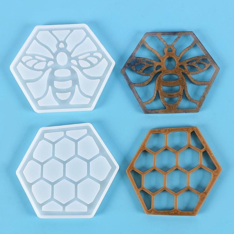 Fruit Plate Mat Mold Honeycomb Bee Coaster Silicone Mould for Cup Mat Making