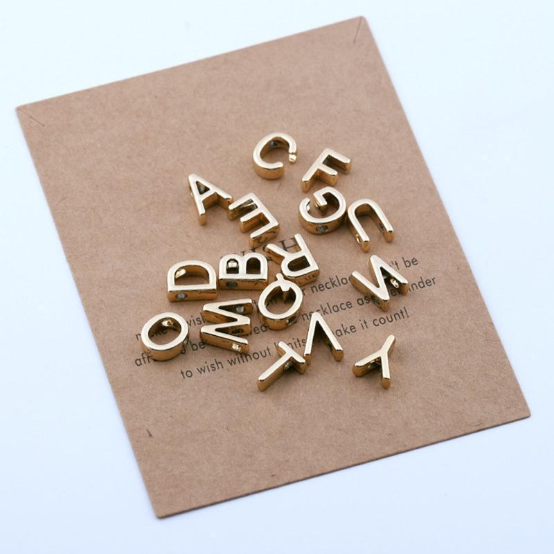 A-Z Letter Enamel Spacer Beads Pendant Beads Diy Jewelry Bracelet Craft Making