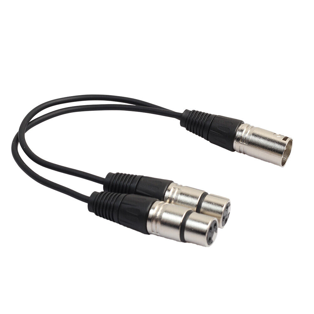 XLR 3 Pin Male to 2 XLR Female Connector Microphone Extension Cable Cord S