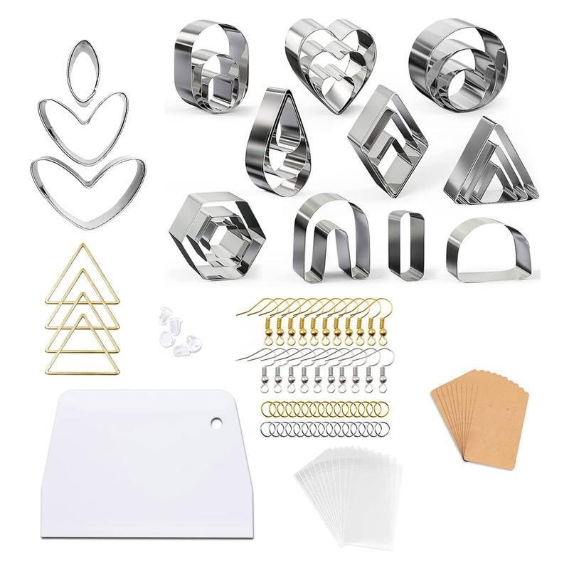 27Pcs Polymer Clay Cutters Geometric Stainless Steel Cutters Clay Earring Cutter