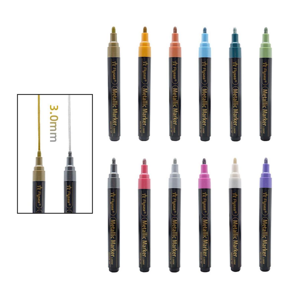 Metallic Marker Pens Set Art for Rock Painting Photo Album Card Making
