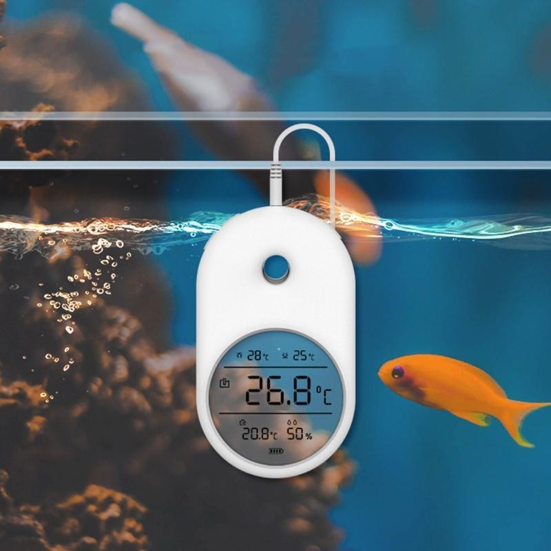 3 in1 Fish Tank Aquarium Water Thermometer Hygrometer Temperature Measuring Tool