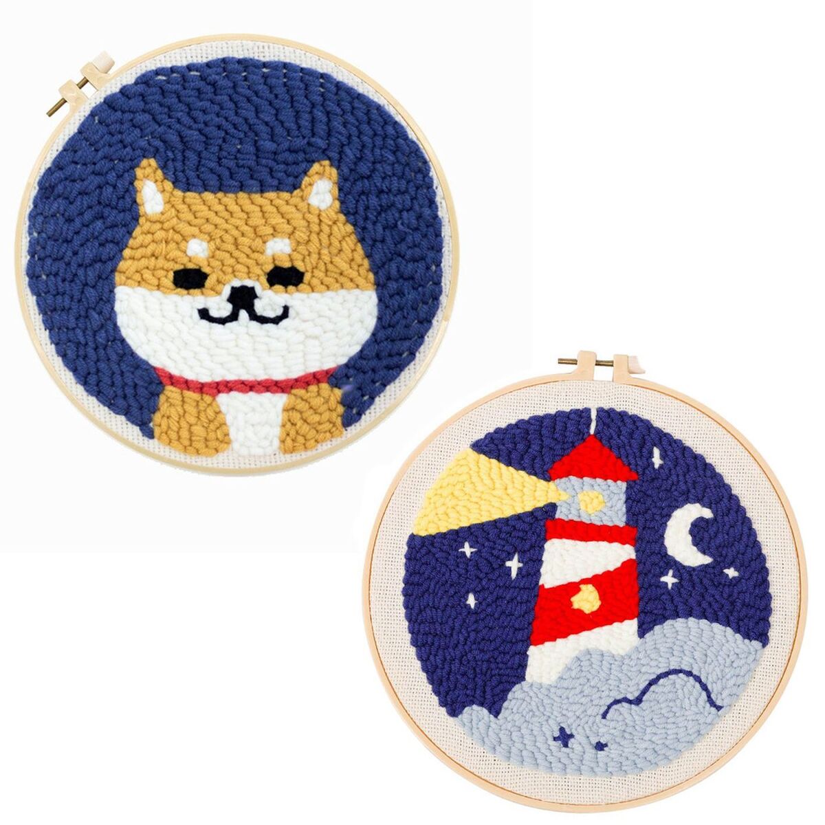 DIY Crafts Cross Stitch Kit Embroidery Hoop Poke Embroidery Kit Needle Punch