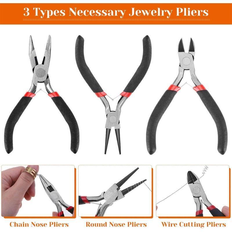 Jewelry Making Supplies Set with Jewellery Wires Findings Kit DIY Crafts Tools