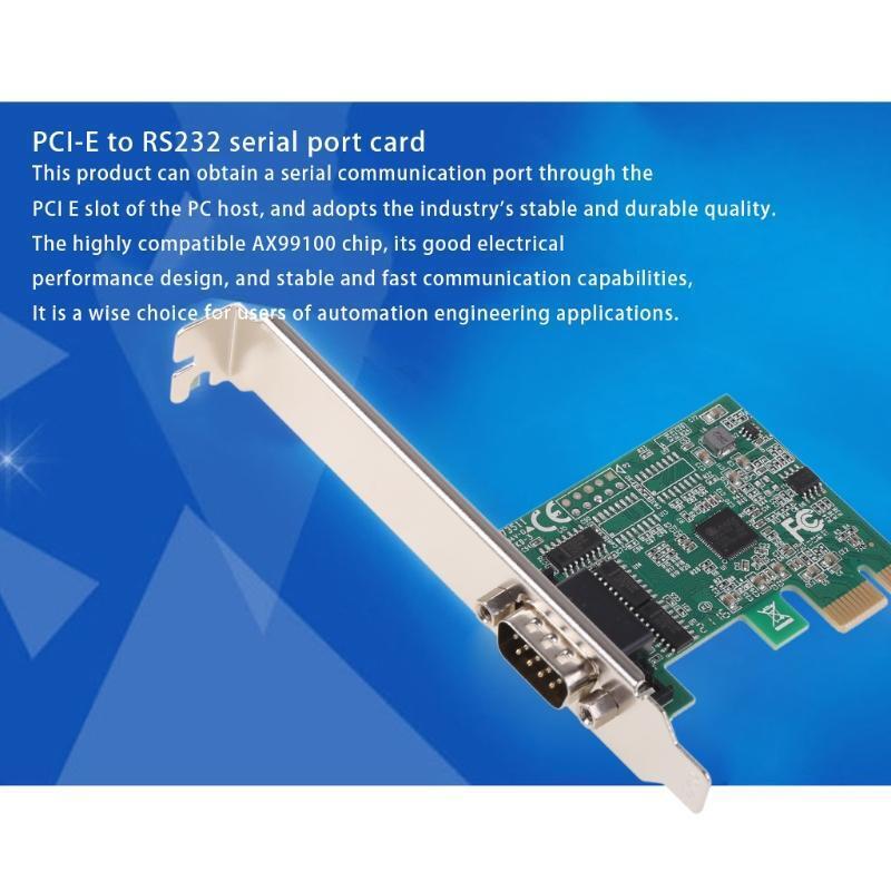 Professional PCIE Dual Serial Chip Expansion Card Ax99100 2 Industrial Port Db9