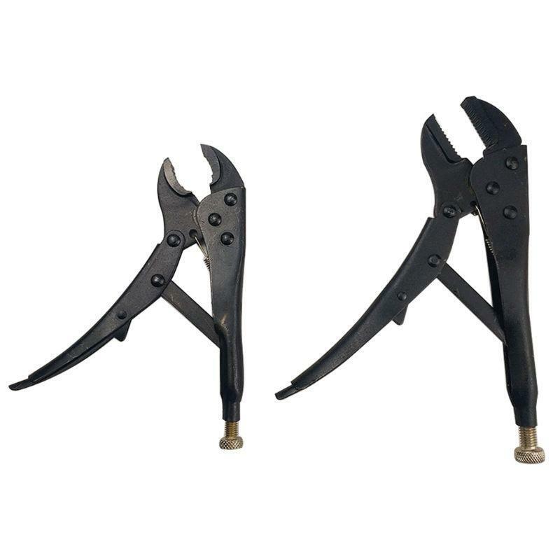 4 Pcs Heavy Duty Grip Wrench Set Vise Locking Pliers Mole Grips Curve Straight