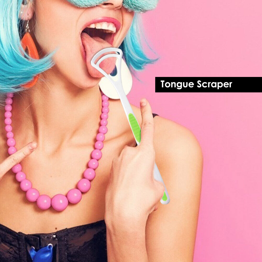 Tongue Brush Tongue Scraper Cleaner Oral Care Tongue Cleaning Tool Green