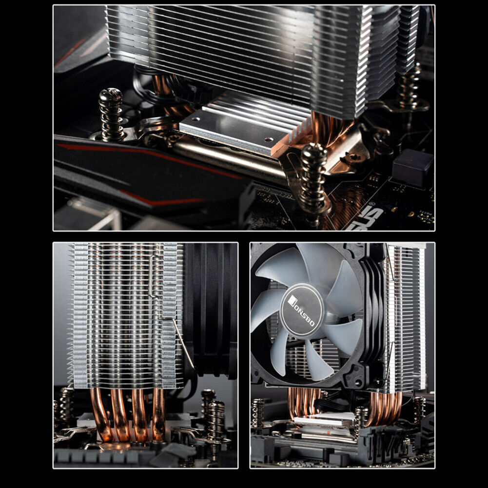 CR1400 PWM 4Pin 12V PC LED Fan Cooling RGB 4 Heat-pipes CPU Cooler Radiator